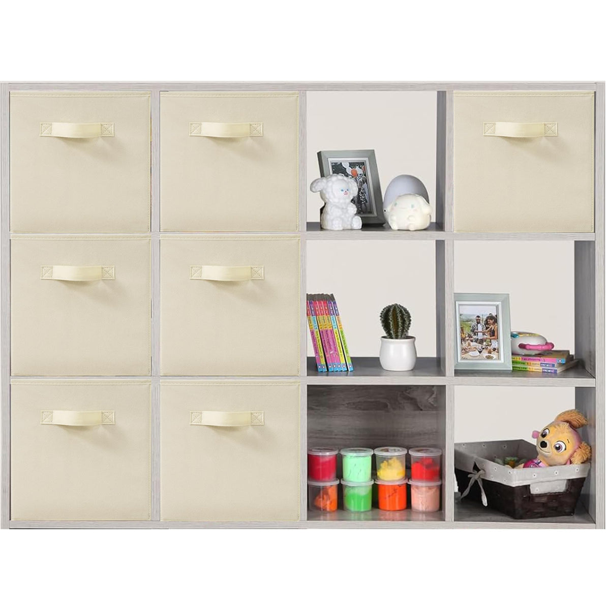 STORAGEIDEAS 11x11 Inch Storage Bins Cubes, Fabric Foldable Storage Box, Collapsible Closet