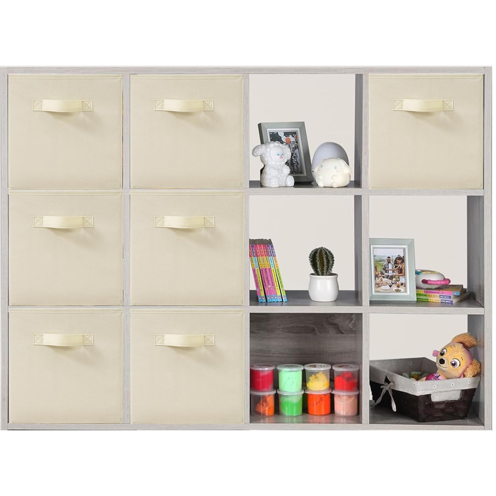 STORAGEIDEAS 11x11 Inch Storage Bins Cubes, Fabric Foldable Storage Box, Collapsible Closet