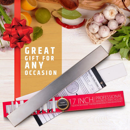 HMmagnets Premium 17 Inch Stainless Steel Magnetic Knife Holder For Wall - Professional Magnetic