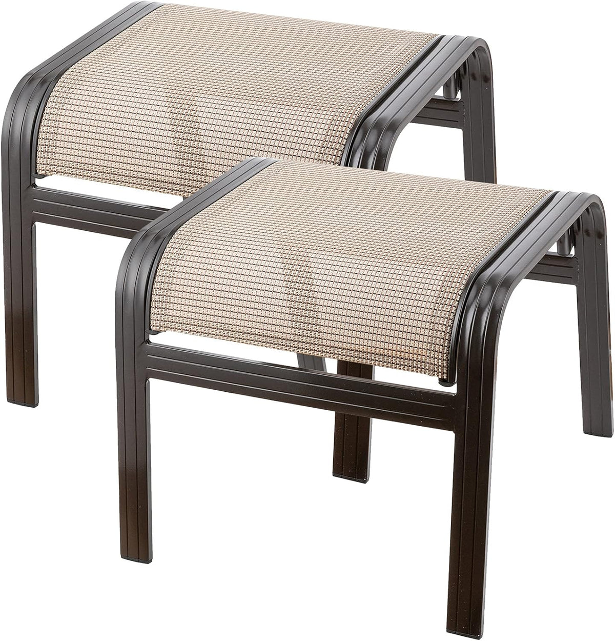 Outdoor Patio Footstools Aluminum Outdoor Ottomans Footrest Small Seating Wicker Furniture Patio