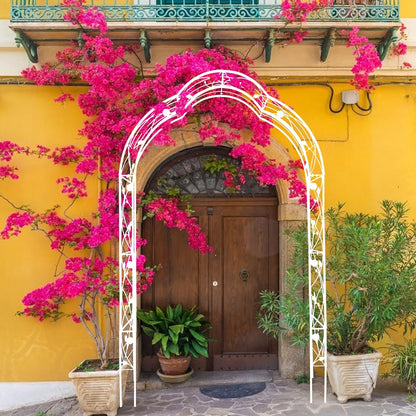 Metal Garden Arch 98.4" H Garden Arbor Trellis for Outdoor Climbing Plants Support Rose Lawn Tall