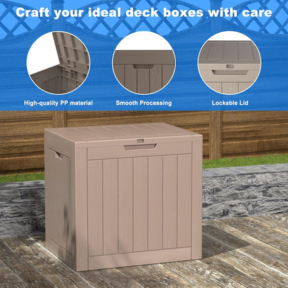36 Gallon Outdoor Deck Box,Storage Lockable Waterproof Patio Furniture,Garden Tools,Cushions,Pool