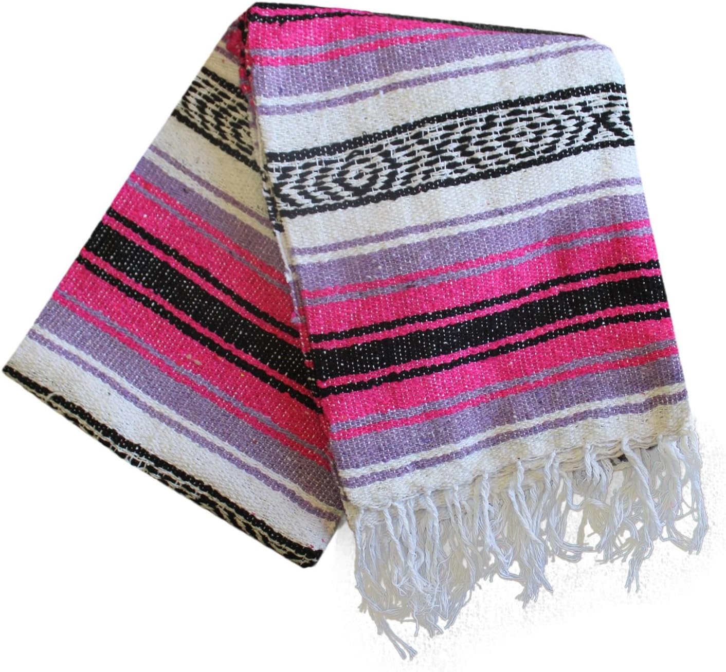 Del Mex Classic Mexican Blanket, Large Authentic Woven Falsa Throw (70"x50"), Artisan Southwest