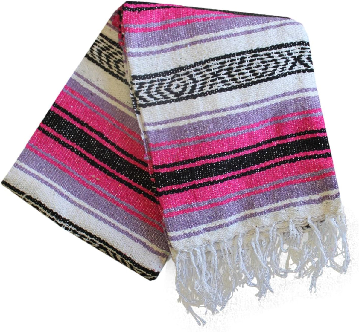 Del Mex Classic Mexican Blanket, Large Authentic Woven Falsa Throw (70"x50"), Artisan Southwest