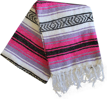Del Mex Classic Mexican Blanket, Large Authentic Woven Falsa Throw (70"x50"), Artisan Southwest