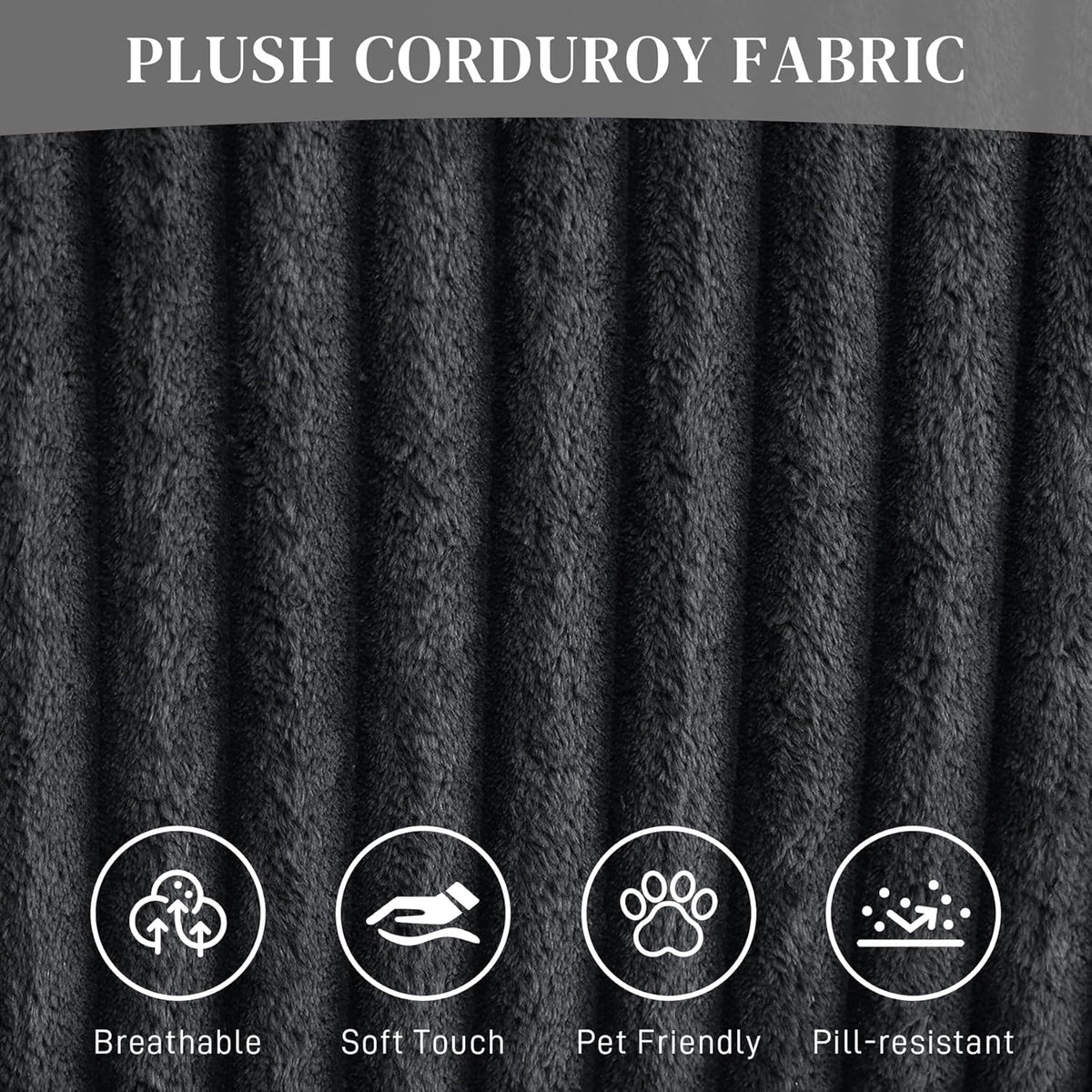 HYJT-H&K Modular Sectional Sofa Cloud Sectional Couch, 107" Comfy Fluffy L Shaped Dark Black