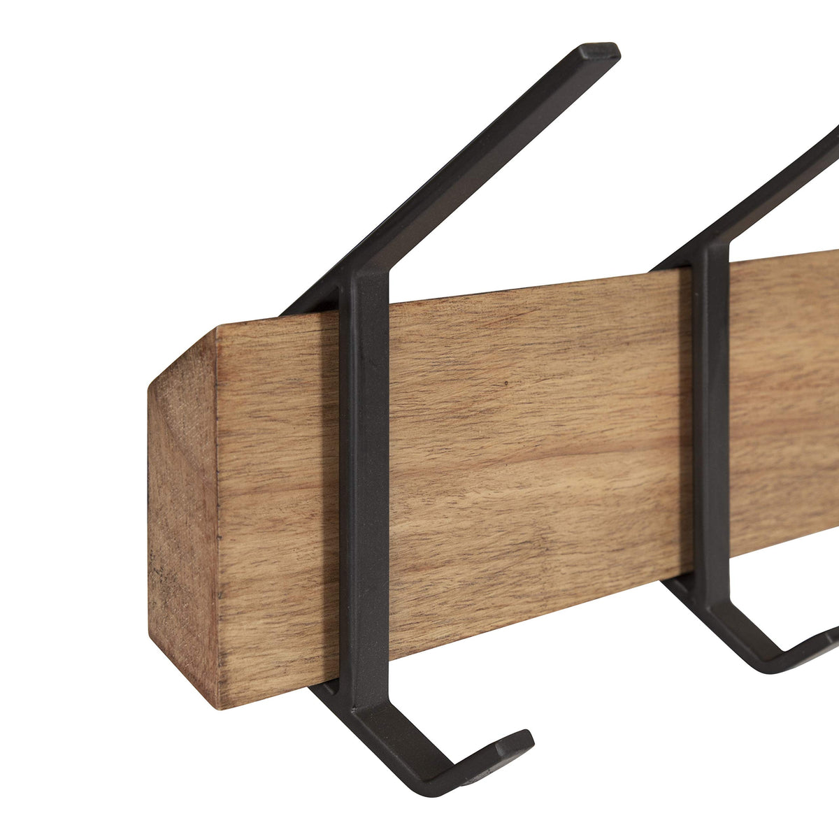 Kate and Laurel Rossmore Farmhouse 5-Hook Wall Hanging Coat Rack, Natural Rustic Wood, Modern