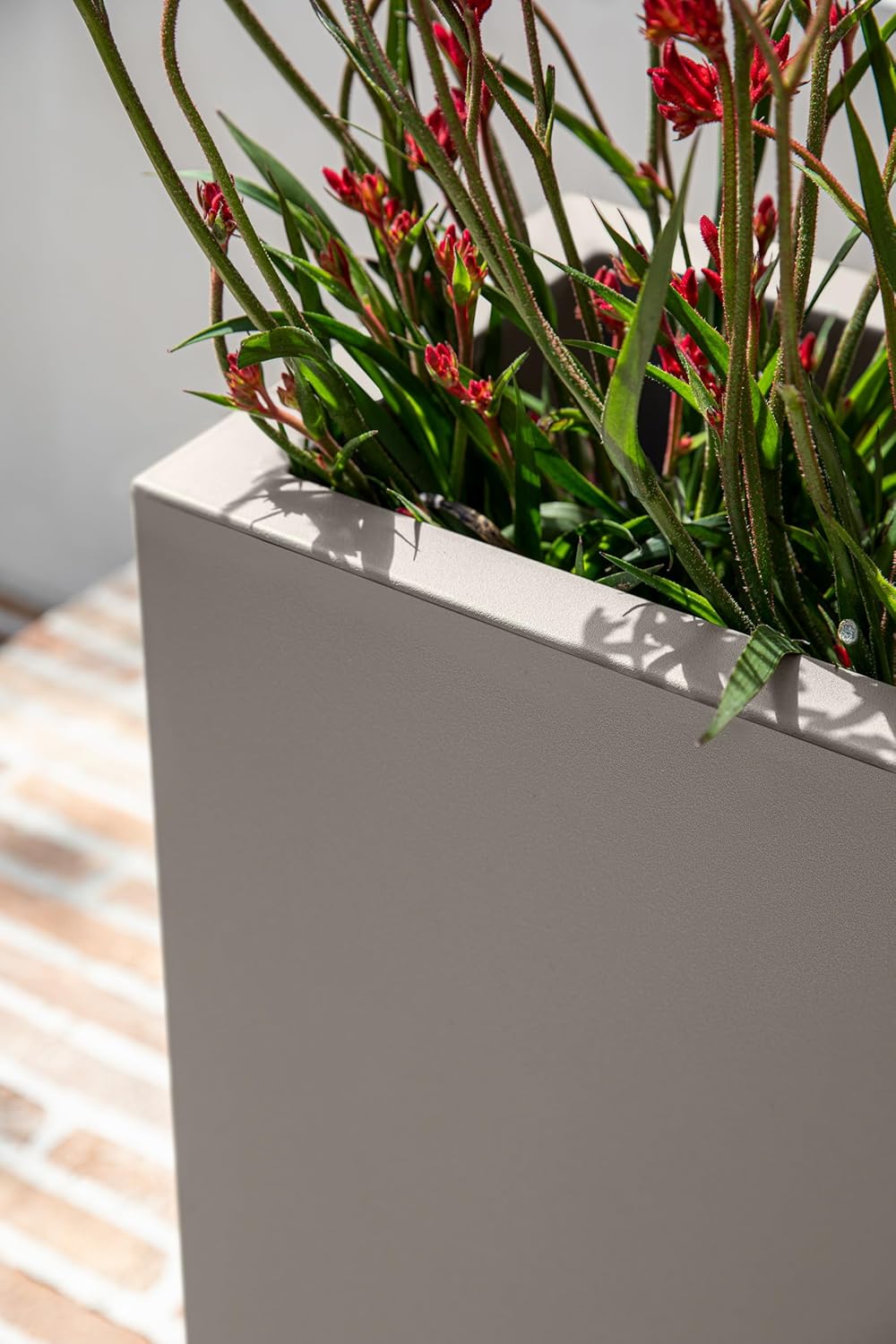 Veradek Block Series Span Plastic Planter - Tall Rectangular Planter for Indoor or Outdoor
