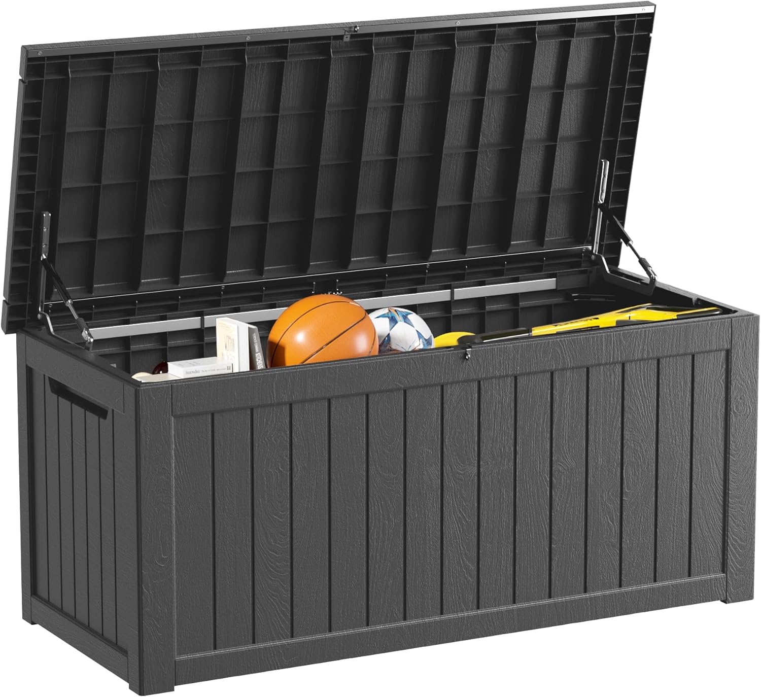 270 Gallon Outdoor Storage Box Waterproof Lockable Resin Deck Box Large, Patio Storage Bin for Pool
