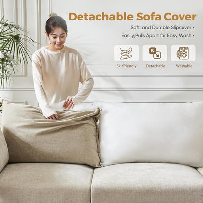 166.6" Oversized Modular Sectional Sofa, U Shaped Convertible Couch with Movable Ottoman, Large 8