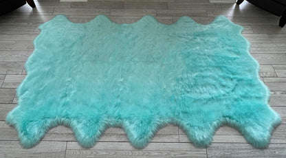 LAMBZY Faux Sheepskin Super Soft Hypoallergenic Free Shape Silky Shag Rug, Luxury Shaggy Plush