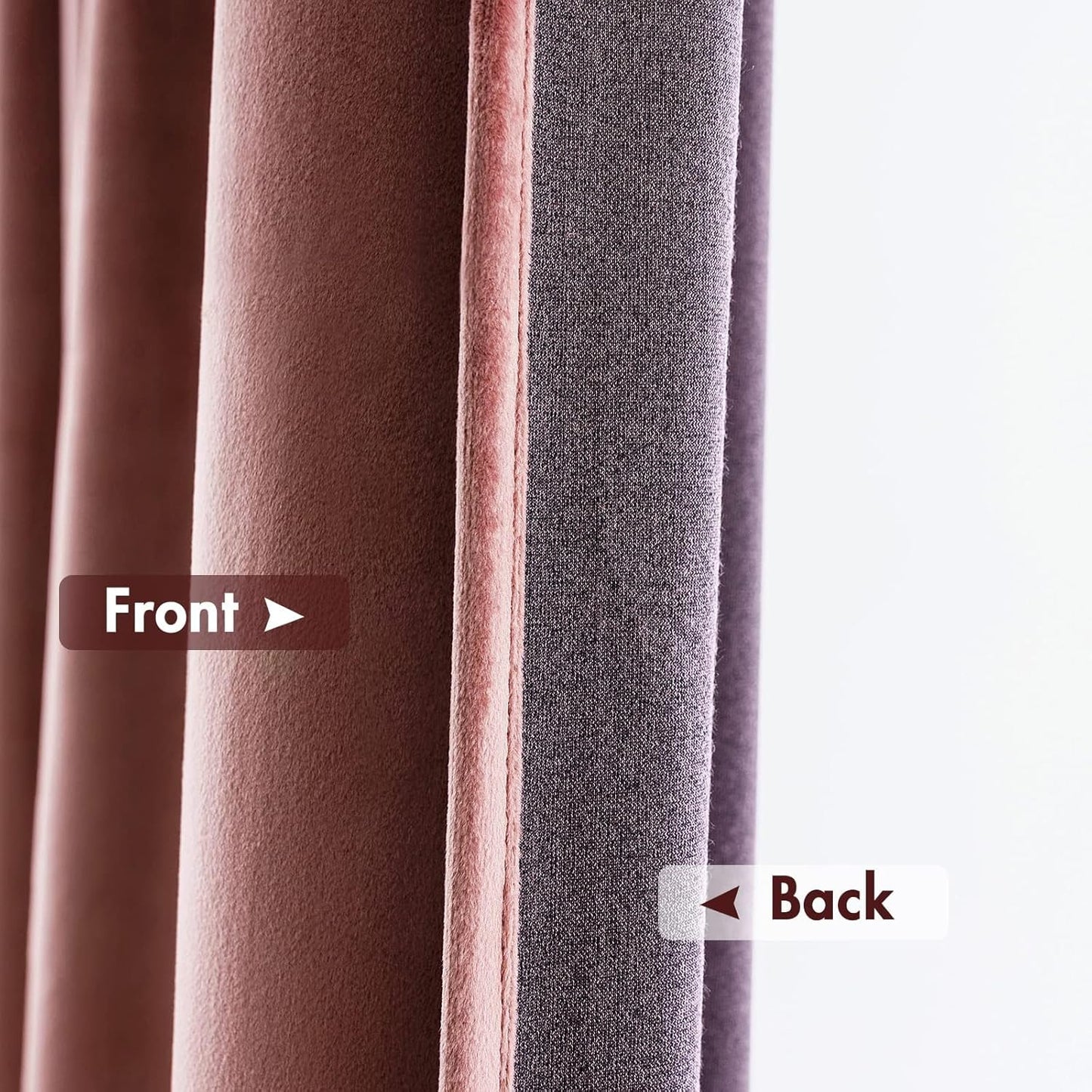 MIULEE Dusty Rose Pink Velvet Curtains Thermal Insulated Blackout Curtain Drapes for Bedroom Living