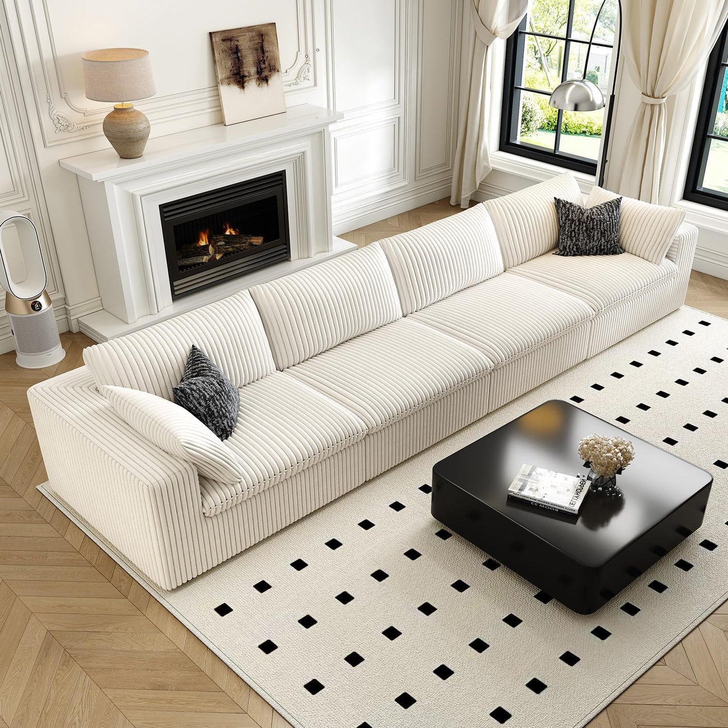157.5" Cloud Couch Modular Sectional Sofa for Living Room,Modern Sofa with Deep Seat，4 Seater