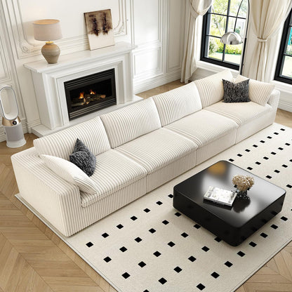 157.5" Cloud Couch Modular Sectional Sofa for Living Room,Modern Sofa with Deep Seat，4 Seater