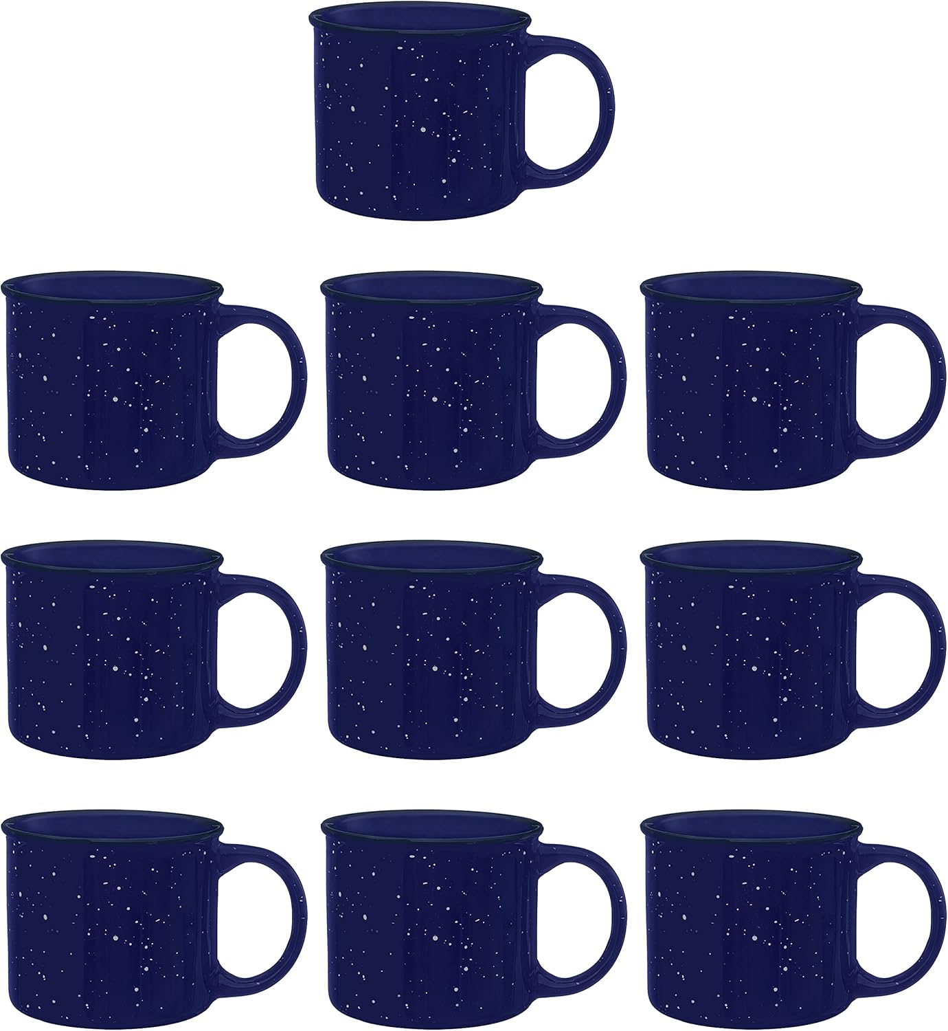 DISCOUNT PROMOS Ceramic Campfire Coffee Mugs 13 oz. Set of 10, Bulk Pack - Perfect for Tea