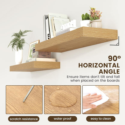 Deep Floating Shelves for Wall | 36 Inch Wide x 12 Inch Deep Floating Shelves | 36W x 12D Rustic