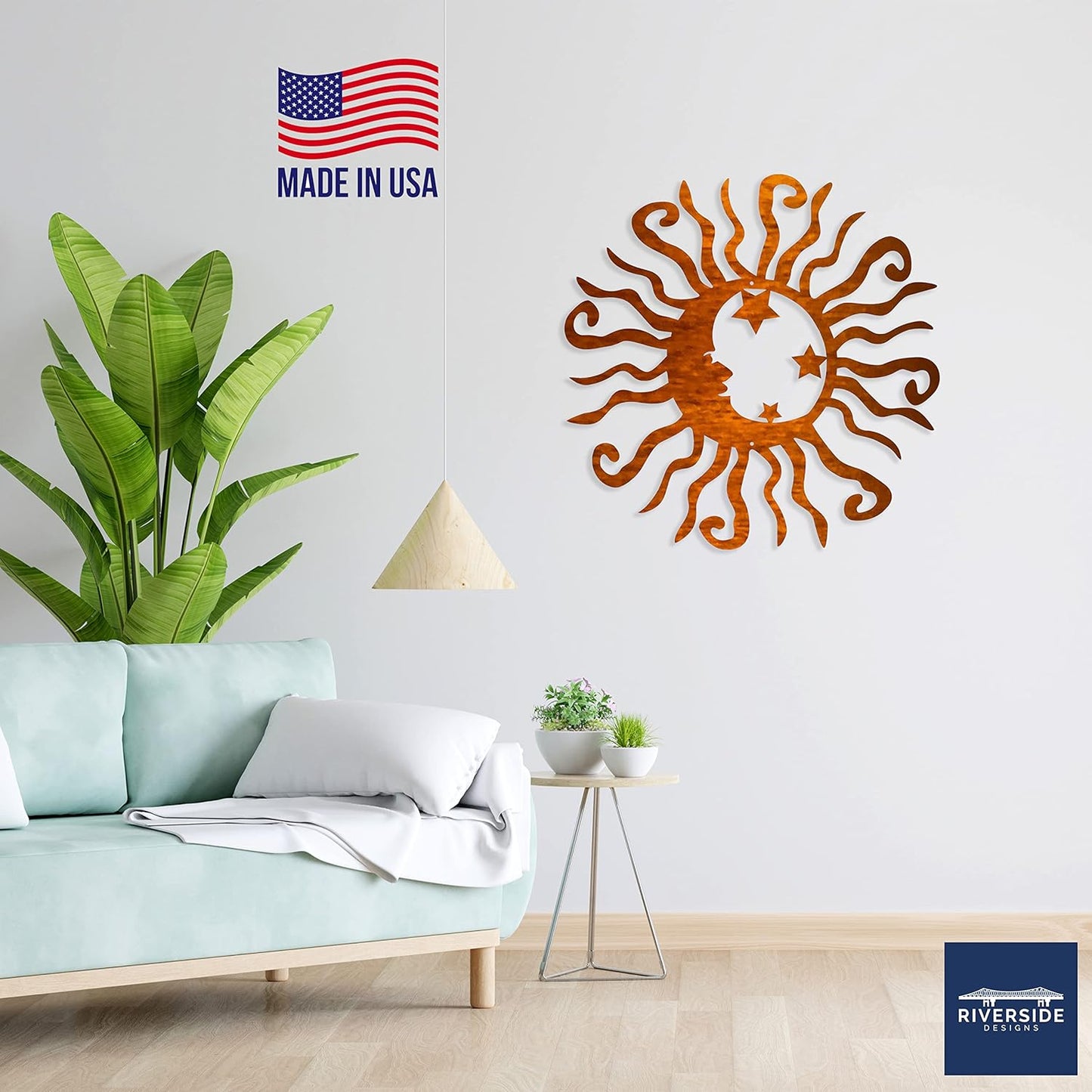 Riverside Designs Wacky Solar Moon Metal Wall Art Steel Outdoor Decor | Heavy-Duty and Waterproof |