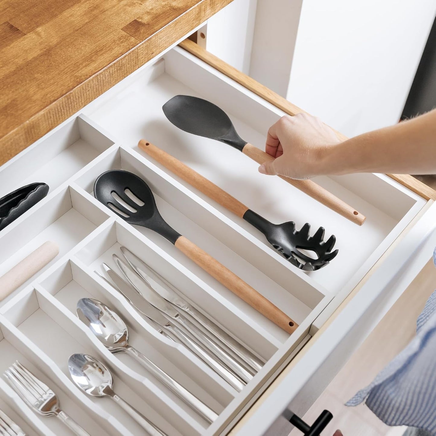 Premium Silverware, Flatware and Utensil Organizer for Kitchen Drawers, Food-Safe Contract Grade