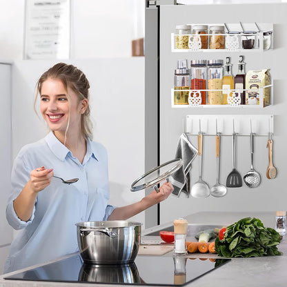 Magnetic Spice Rack,Magnetic Shelf for Fridge,Spice Organizer,Fridge Organizer,Kitchen Storage