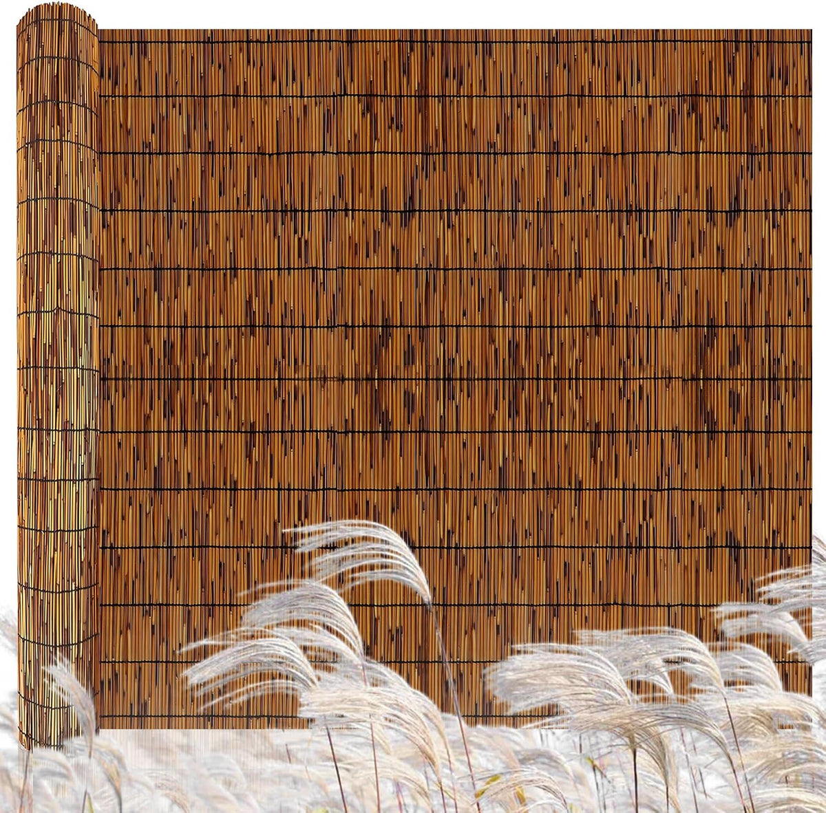 Natural Reed Fencing,4FT X 16.4FT Reed Screen Balcony Reed Fence Bamboo Screen Fencing for Outdoor