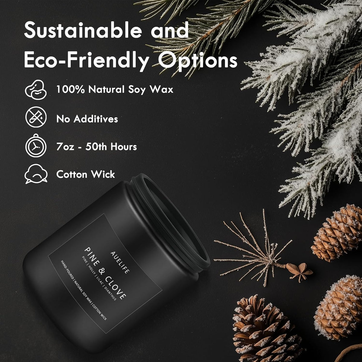 Pine & Clove Candle | Candles for Men - Masculine Candle, Soy Candles for Home Scented, Manly