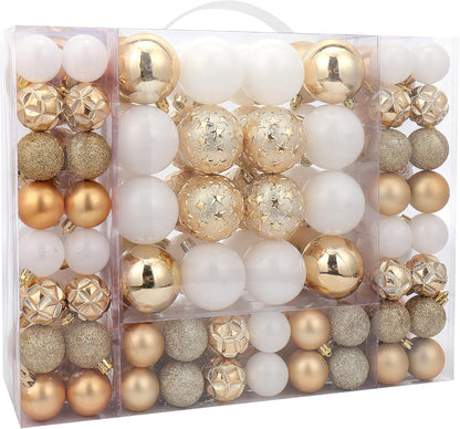 87ct Christmas Ball Ornaments Set Shatterproof Seasonal Hanging Decorations with Reusable Hand-held