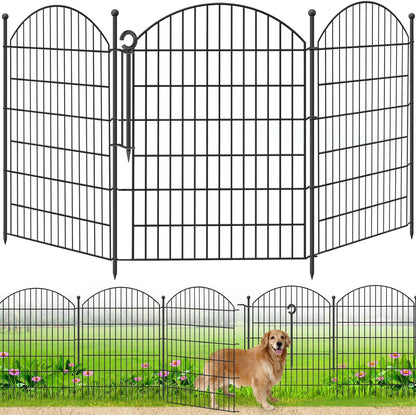 Decorative Garden Fence 40in (H) x12ft (L), 5 Pack No Dig Fence Animal Barrier for Dog with Lock