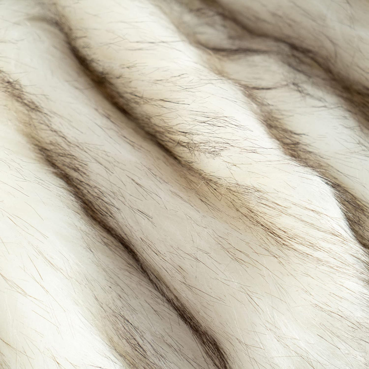 BATTILO HOME Luxury White Faux Fur Throw Blanket Long Pile with Black Tips, 51"x67", Super Warm