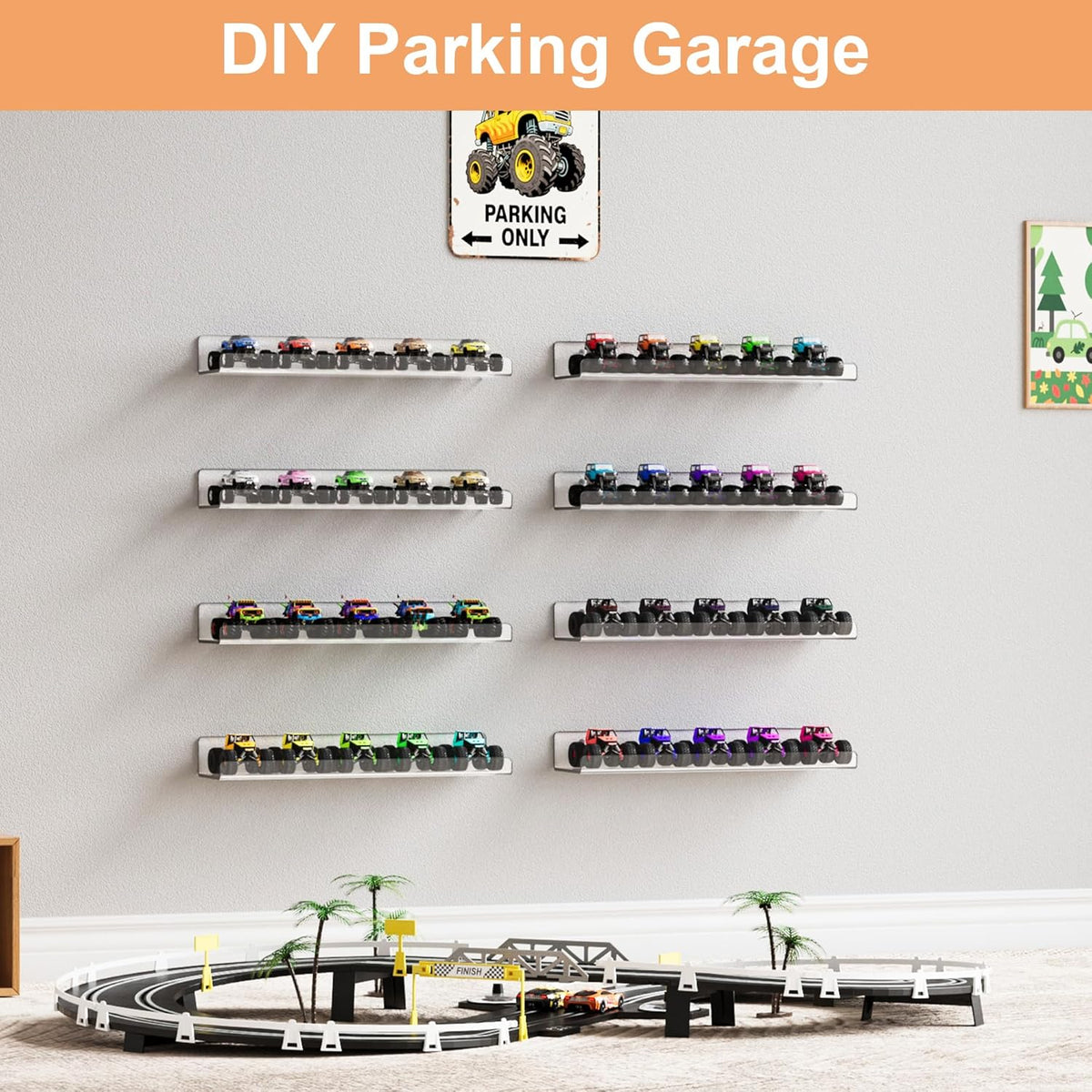 upsimples 12 Pack Acrylic Shelves Wall Organizer and Storage, 15" Display Shelf for Figure, Toy