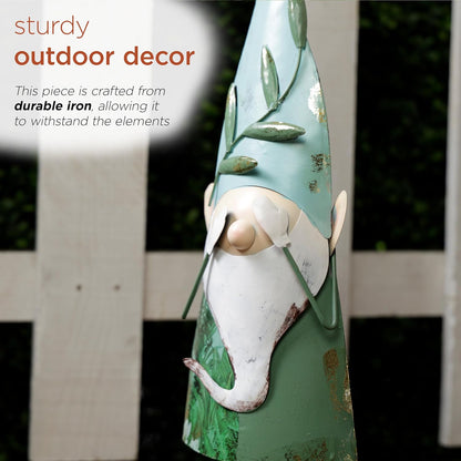 Alpine Corporation MCC798HH See No Evil Metal Gnome Decor, Whimsical Playful Décor for Patio &