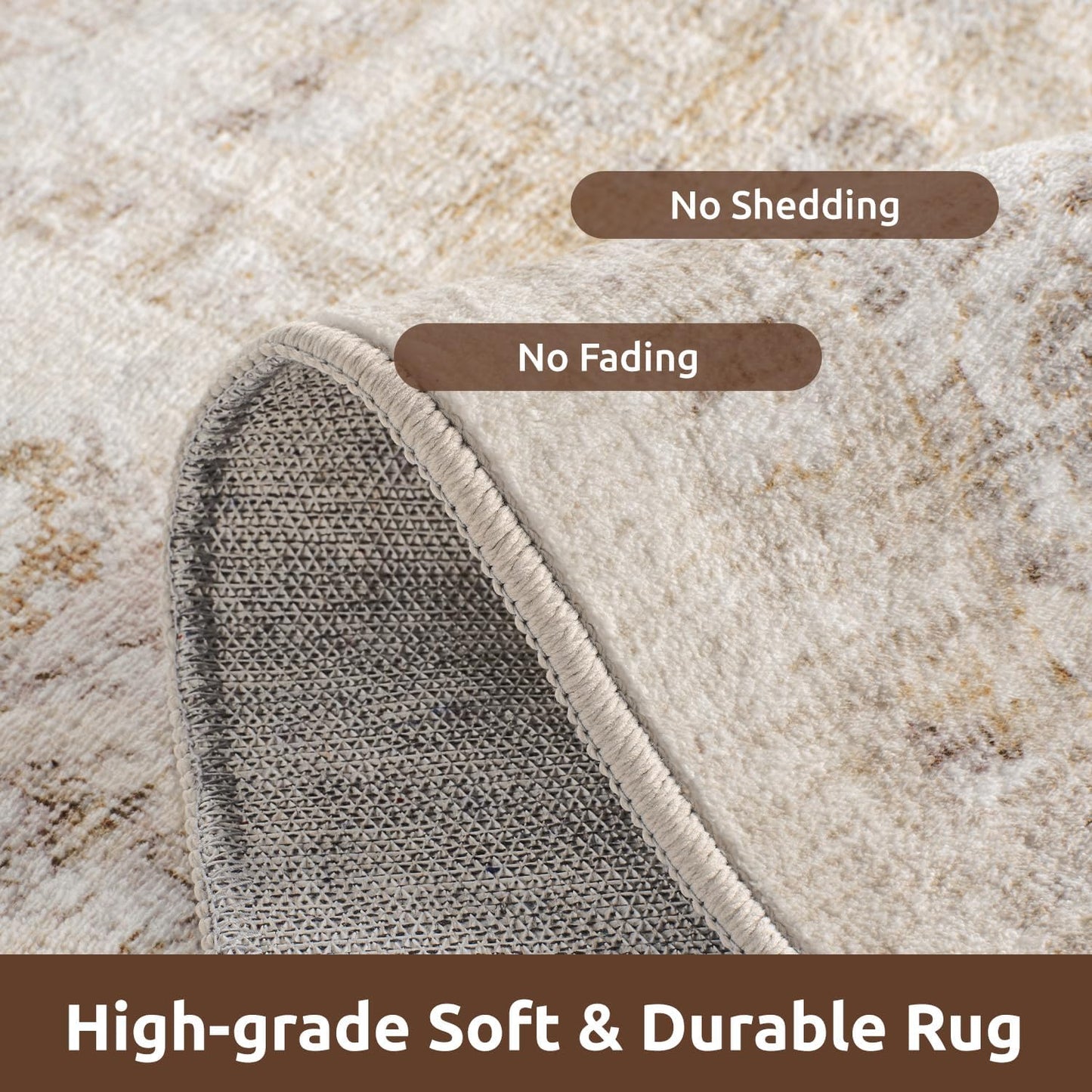 AMOAMI-3X5 Area Rug-Soft Washable Vintage Throw Accent Rugs for Living Room, Entryway, Bedroom