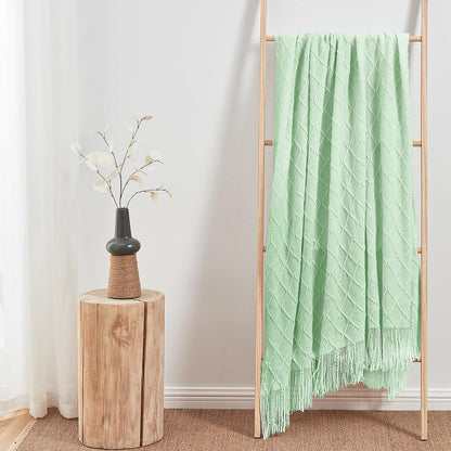 inhand Knitted Throw Blanket for Couch and Bed, Soft Living Room Home Decor Knitted Blanket with
