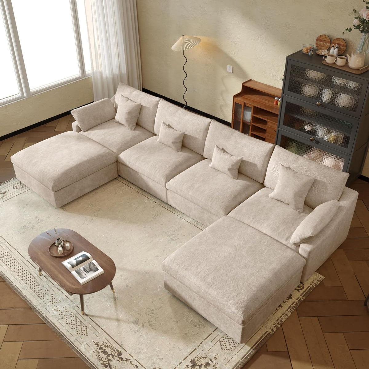 JACH U-Shaped Sectional Couches for Living Room, Cloud Sectional Couch with Deep Seat, 155.9"
