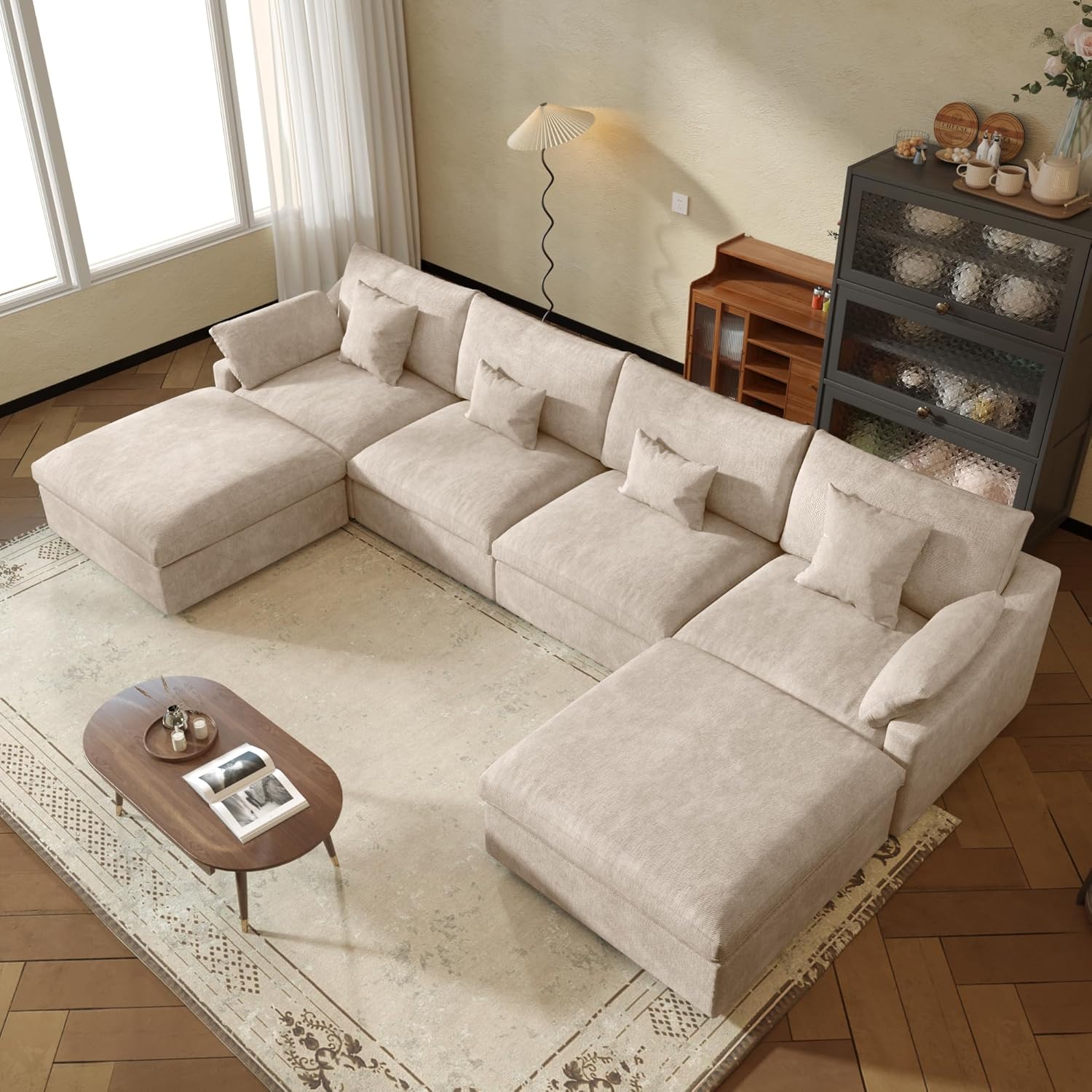 JACH U-Shaped Sectional Couches for Living Room, Cloud Sectional Couch with Deep Seat, 155.9"