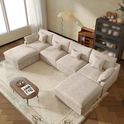 JACH U-Shaped Sectional Couches for Living Room, Cloud Sectional Couch with Deep Seat, 155.9"