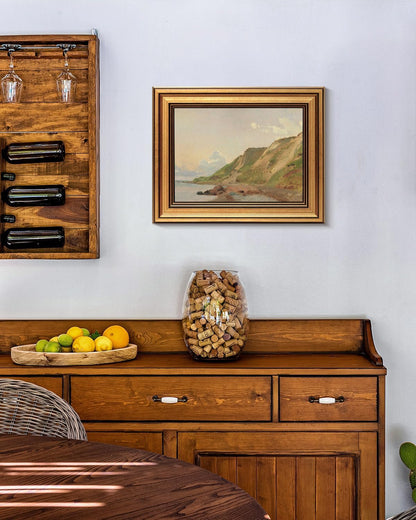 HUARCEY Gold Framed Vintage Wall Art for Living Room Canvas Coastal Wall Pictures Classic Landscape