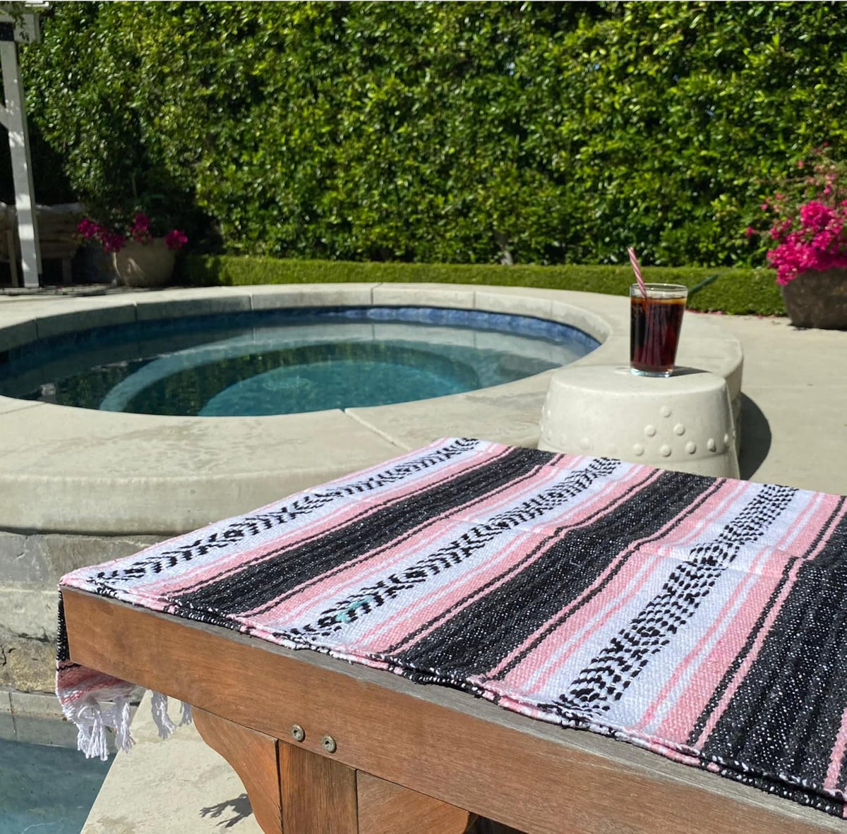 Del Mex Classic Mexican Blanket, Large Authentic Woven Falsa Throw (70"x50"), Artisan Southwest