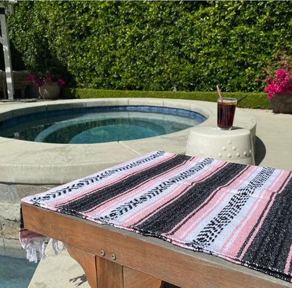Del Mex Classic Mexican Blanket, Large Authentic Woven Falsa Throw (70"x50"), Artisan Southwest