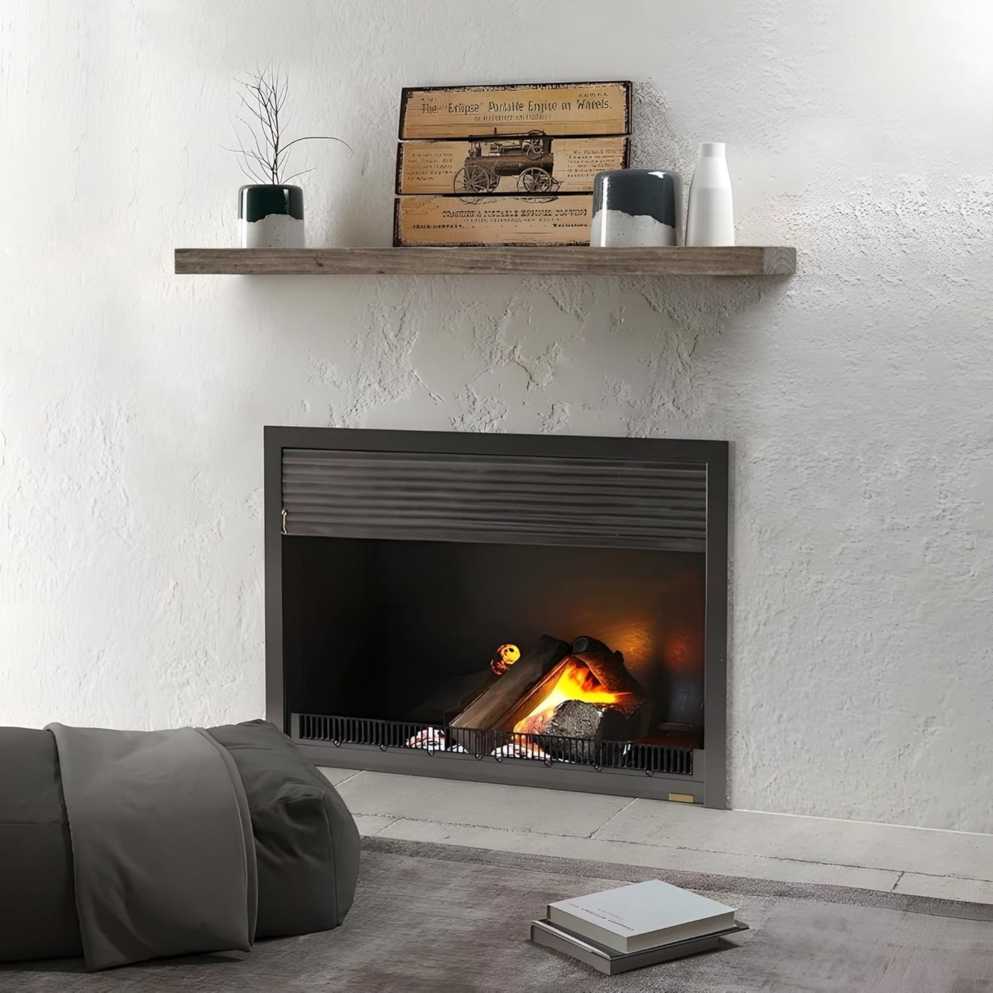 Floating Shelves | 8" Deep Rustic Reclaimed Barnwood Wall Hanging Shelves with Invisible Heavy-Duty