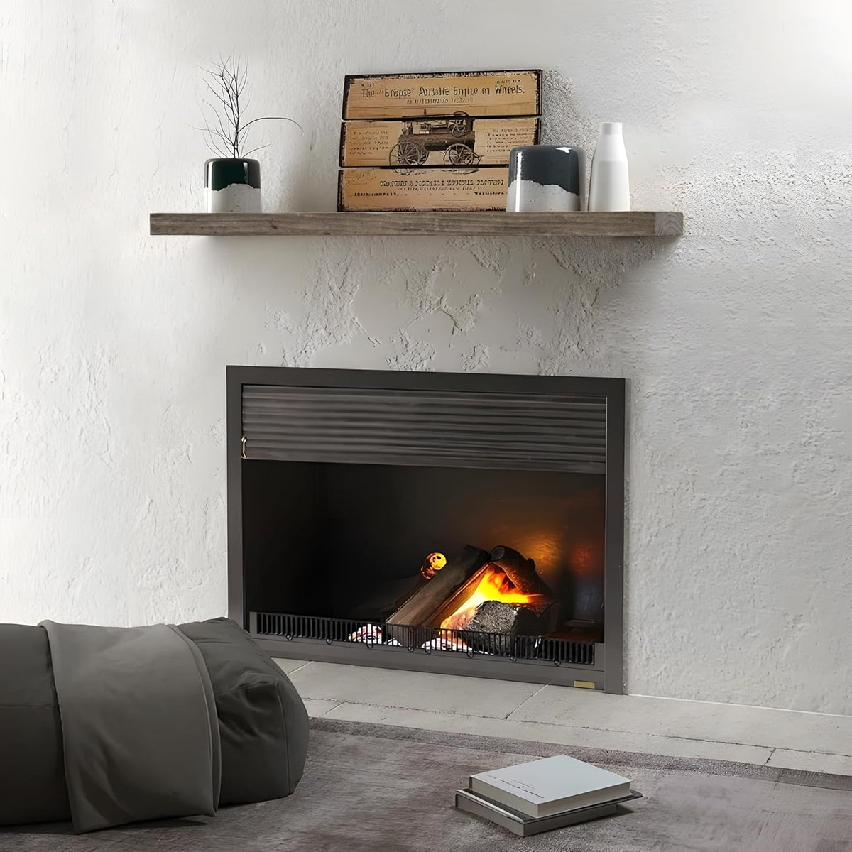 Floating Shelves, 8 Inch Deep Rustic Solid Reclaimed Wood Wall Shelves for Storage, Wall Mounted