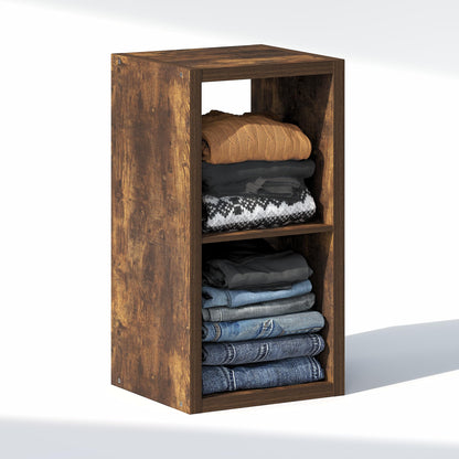 Furinno Cubic Extra Thick 2-Cube Closet Organizers and Storage, Amber Pine