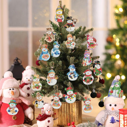 Tondiamo 20 Pcs Christmas Diamond Painting Keychain Kits 5D DIY Diamond Art Pendants Double Sided