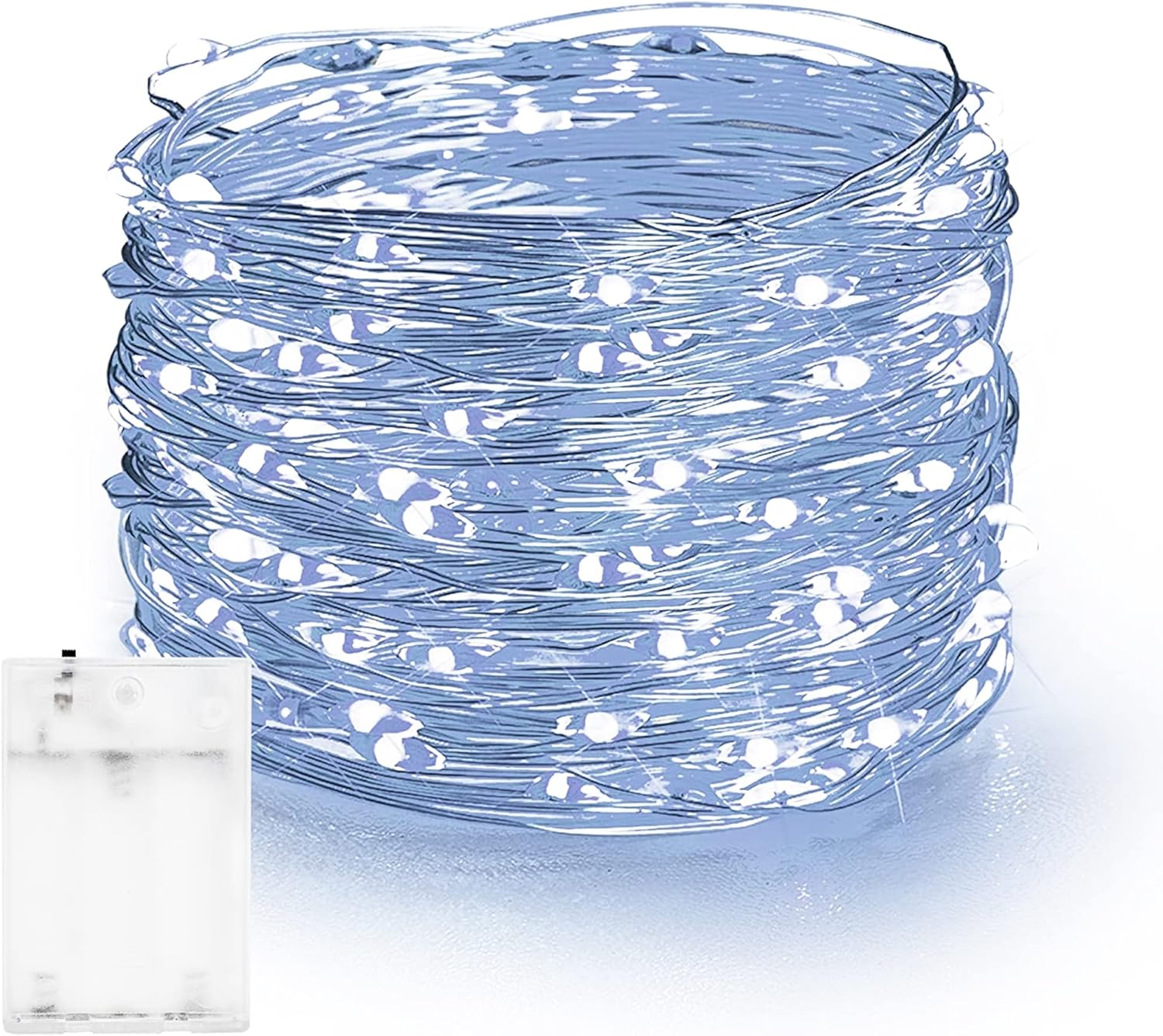 Dazzle Bright Fairy Lights Battery Operated, 20 FT 60 LED Silver Wire Waterproof Battery Operated
