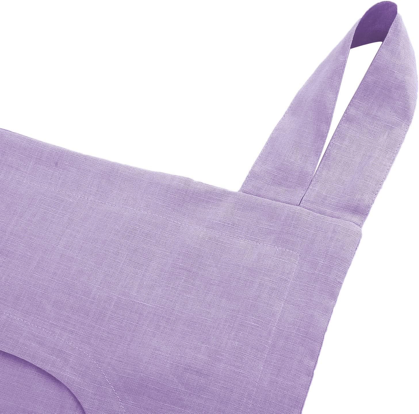 Amazhiyu 100% Linen Door Hanging Laundry Hamper Bag, 19x27 Inches Lilac
