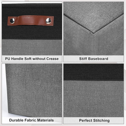 Storage Bins Large Fabric Storage Baskets for Shelves 3 Pack, Decorative Linen Closet Baskets with