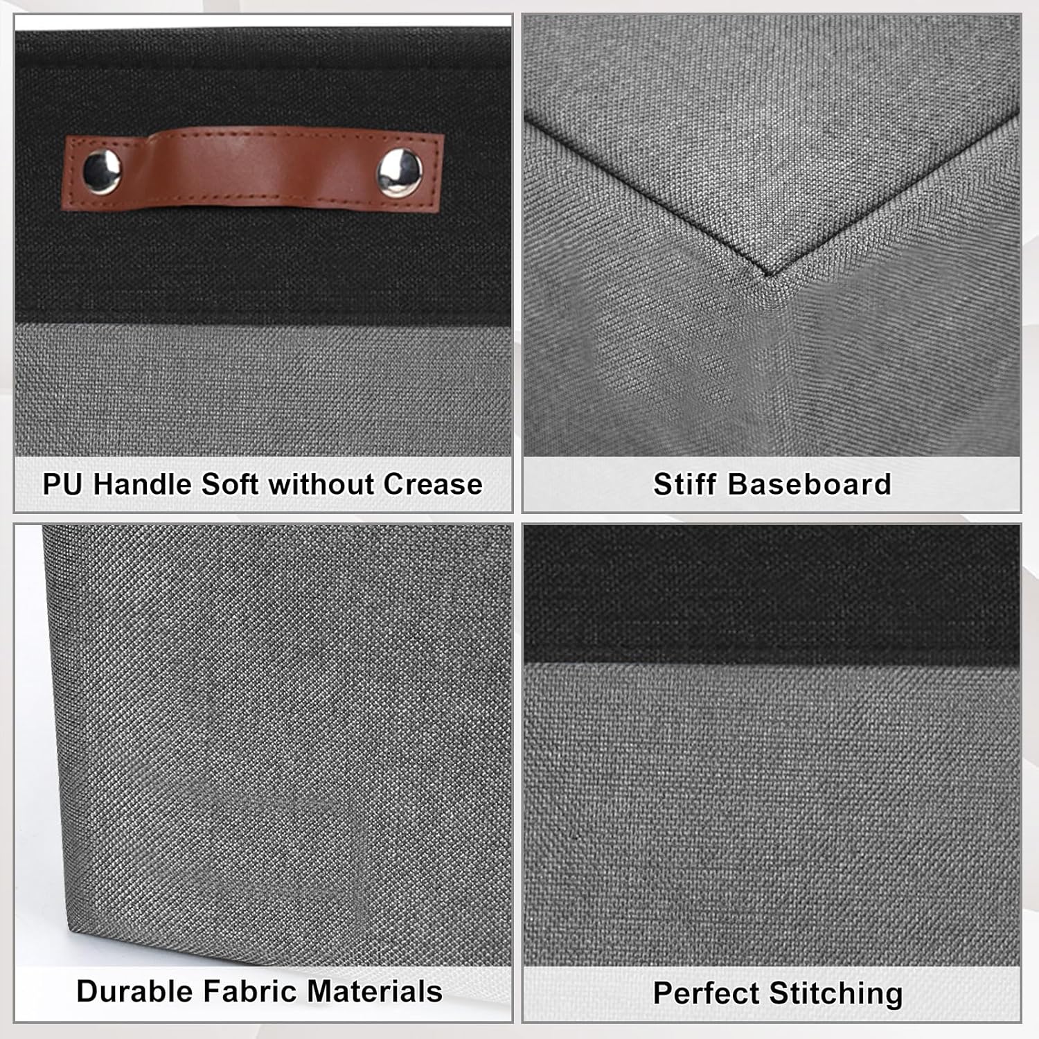 Collapsible Fabric Storage Cubes 11x11 Cube Storage Bins, 4 Pack Closet Baskets Box with Handles