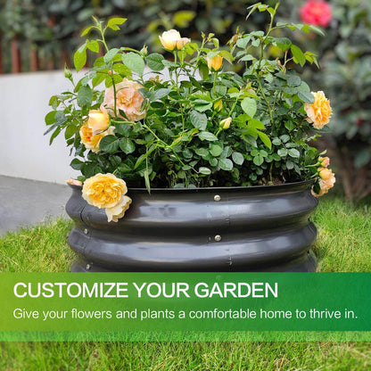 GARDMAX 2 Pack 2x2x1FT Galvanized Round Raised Garden Bed Kit, Metal Planter Boxes Outdoor with