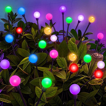 Solar Garden Lights Outdoor, 24 LEDs Solar Firefly Light, Multicolor Changing RGB Swaying Lights