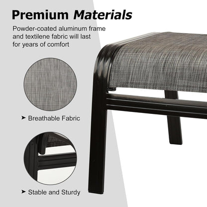 Patio Outdoor Ottoman Footstools Assembled Aluminum Footrest Side Table Small Chairs Patio Ottoman