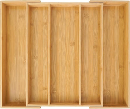 Utoplike Bamboo Expandable Kitchen Drawer Organizer, Adjustable Utensil Holder and Cutlery Tray